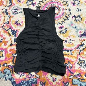 NWT Forever 21 Black Cropped Cinch Scrunch Going Out Top